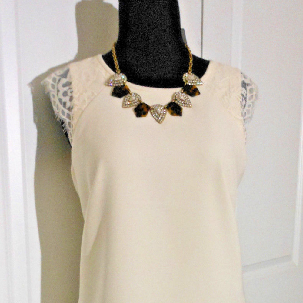 J CREW Floral Lace Cap Sleeve Shift Dress 10P NWT